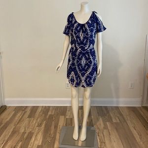 Silk dress Rebecca Taylor summer spring party designer cutout shoulders mini